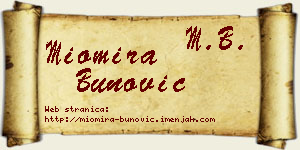 Miomira Bunović vizit kartica